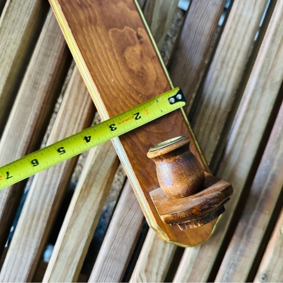 Vintage Wooden Candle Holder Wood Single Taper Mid Century 70s 80s Wall Decor - Picture 12 of 12